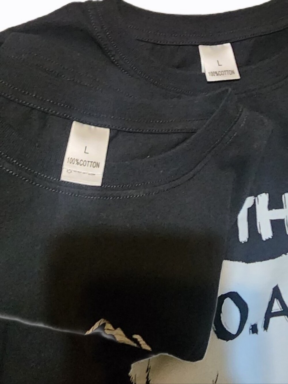 Lot of 2 Boys Black Graphic T-Shirts Size Large G.O.A.T. Goat Tee Bundle Unbrand - Picture 2 of 2